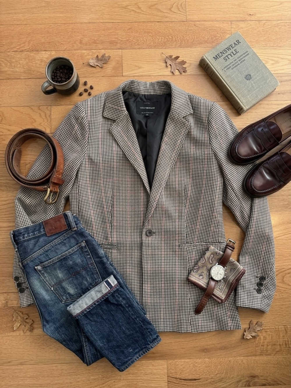 Lucky Brand Blazer in Beige Black